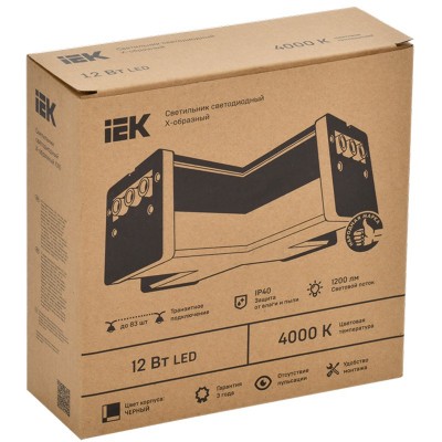 Светильник X-образный LIGHTING 1010 12/6500К 180х180х58 черный Светильник X-образный LIGHTING 1010 12/6500К 180х180х58 черный