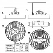Промышленный светильник Primum-L 250Вт CRI70 5000K КСC:F30 кронштейн