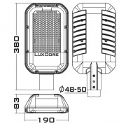 Уличный светильник LuxYard-S 60Вт CRI70 4000K КСС:WA